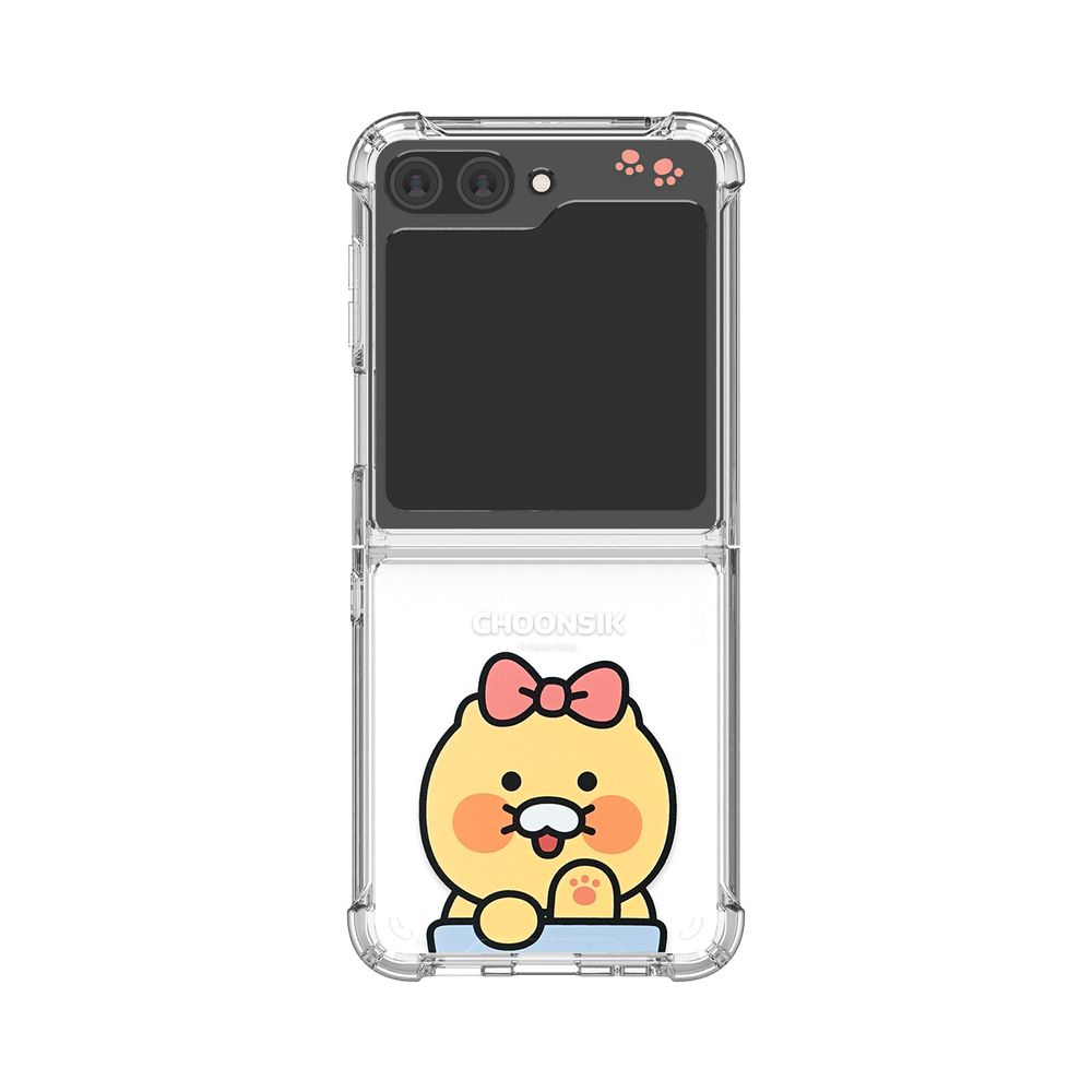 [S2B] KAKAO FRIENDS Clear TPU+PC Bumper Case for Galaxy Z Flip6 – Dual Protection, Shock-Absorbing Corners, Side Loop Strap Hole, Precise Fit - Made in Korea